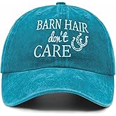 Chilltreads Barn Hair Don't Care Hat for Women, Adjustable Embroidered Baseball Cap for Horse Lover
