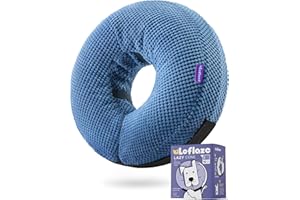 Loflaze Inflatable Dog Cone Collar - Dog Neck Donut Cone Collar Alternative After Surgery - Soft Cone for Large Medium Small Dogs Cats - Alternative Recovery E Collar (Blue, M)