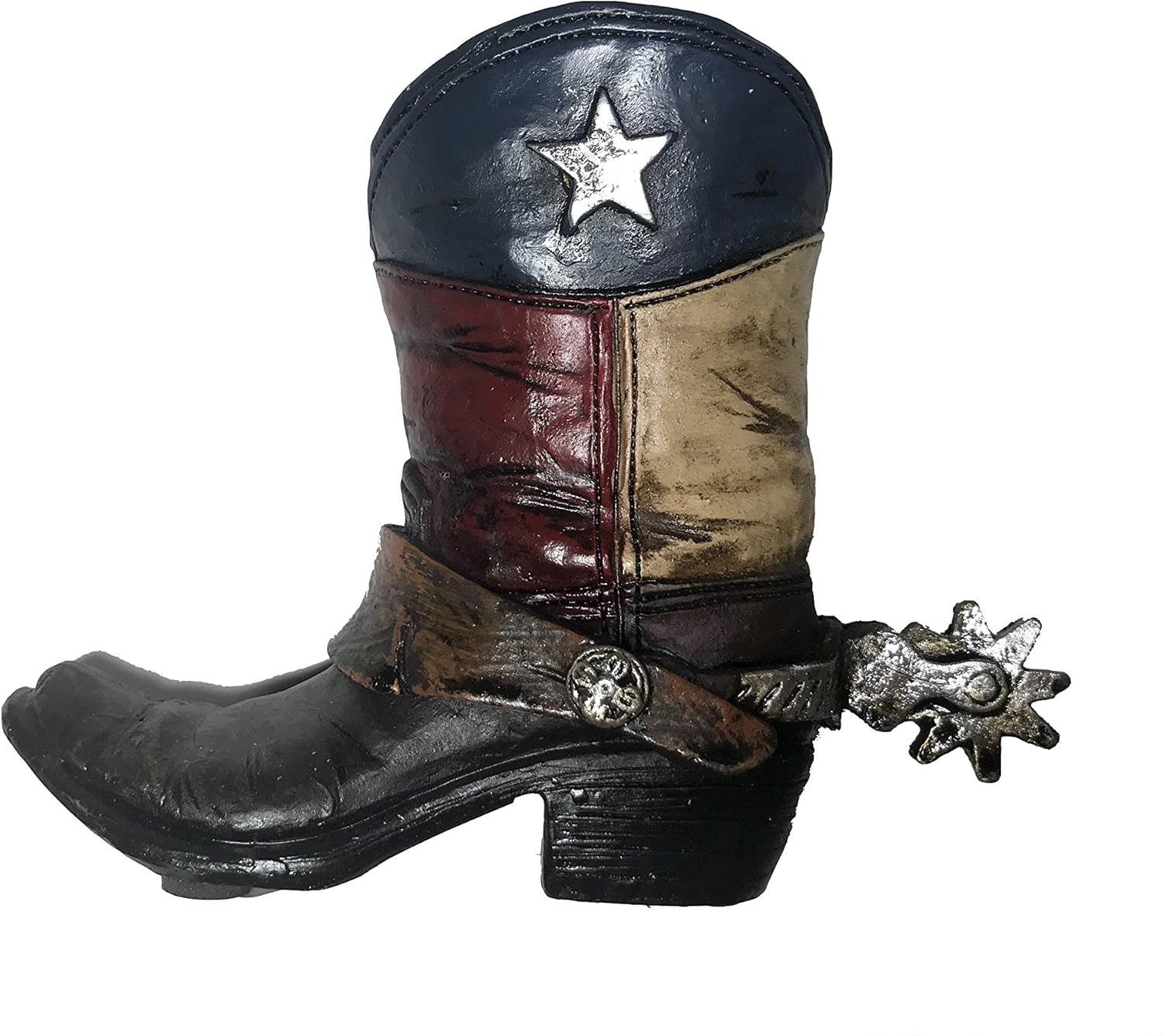 Polly House Texas Western Style Cowboy Cowgirl Texas Boot Pencil Holder Small Vase, Garden Pot, Home Decoration 5005