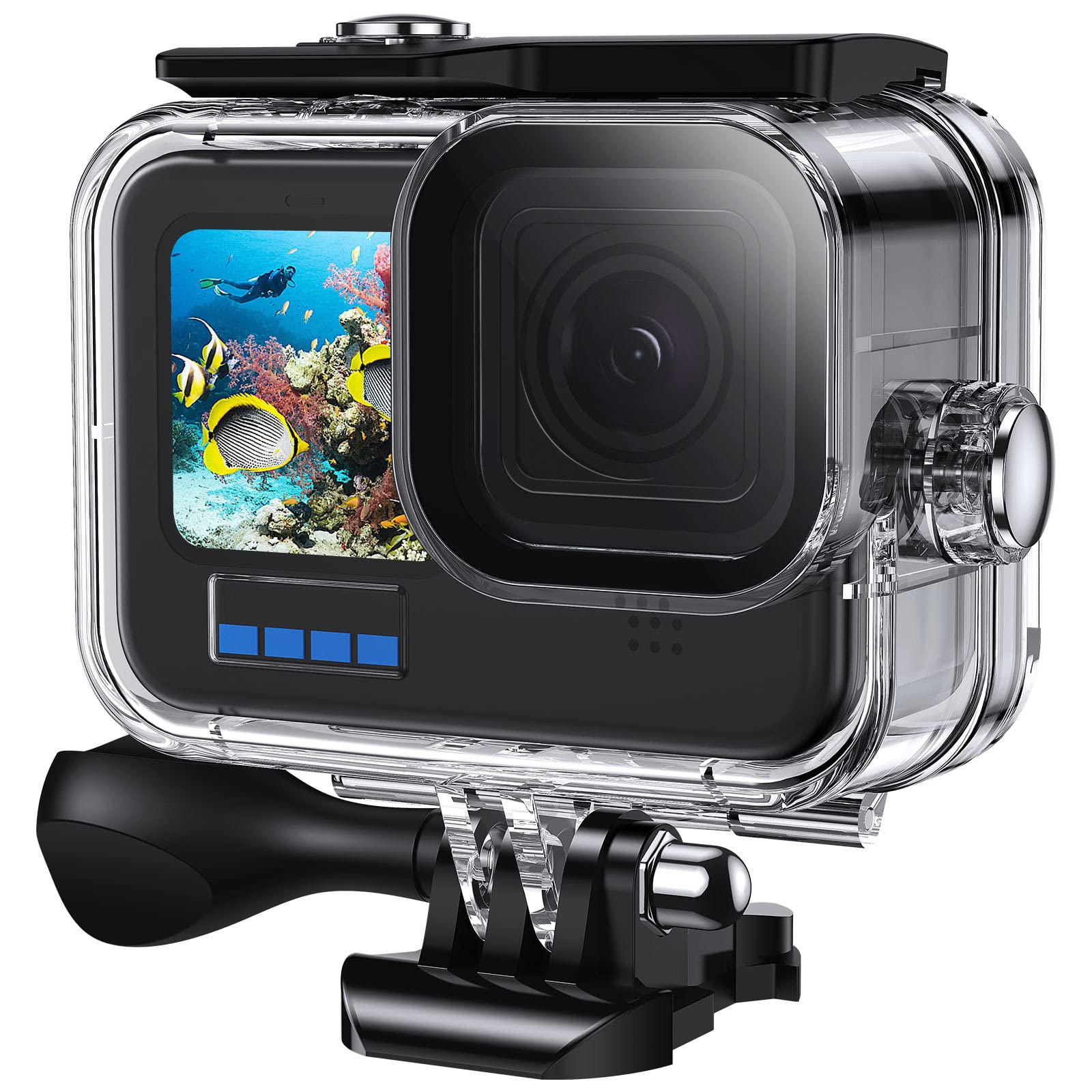 Waterproof Case for GoPro Hero 10/9 60M Underwater Protective Case for Hero 10/9 Black with Quick Release Bracket and Thumb Screw