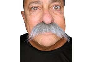 City Costume Wigs Dark Grey Mustache - Walrus Style Fake Mustache - Self Adhesive Mustache