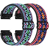 TumpCez Quickfit 22mm Bands for Garmin Fenix 8 47mm/Fenix E 47mm/Fenix 7/Fenix 7 Pro/Fenix 6/Fenix 6 Pro/Fenix 5/5 Plus/Epix Gen 2/Approach S62/S60 Band,Elastic Watch Nylon Strap Wristband