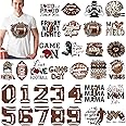 30 Pcs Football Iron On Transfer Patches American Football Iron On Stickers Football Helmet Designs Heat Transfer Decals Washable Decals for T Shirts Jackets Backpacks DIY Stickers
