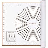 Large Silicone Pastry Mat Extra Thick Non Stick Baking Mat with Measurement Fondant Mat, Counter Mat, Dough Rolling Mat, Oven