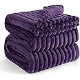 Bedsure Purple Fleece Blanket for Couch - GentleSoft Cozy Soft Blankets for Women, Cute Small Throws for Girls, 90x90 Inches