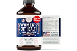 WINDSOR BOTANICALS IBS Gut Health Supplements for Women - Womens Gut Support Liquid With FOS Prebiotic, L Alanyl L Glutamine and Herbs - Leaky Gut Repair and Gut Cleanse Detox for Women - 16oz, 480ml, Berry Flavored