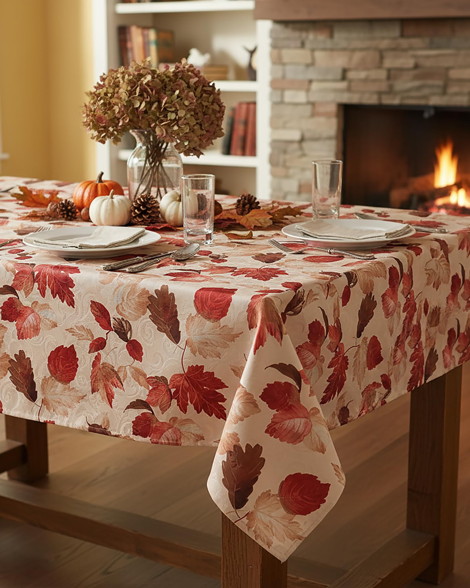 Kamaca Autumn Leaf Series Print Motif with Autumn Leaves Autumn Winter (Tablecloth 110 x 160 cm)