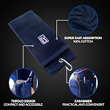 PGA TOUR Golf Towel 100% Cotton Large 16.5x19 Trifold Clip view 2