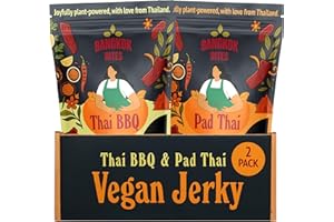 Goodness Plant Bangkok Bites Vegan Jerky – Variety Pack (Pad Thai & Thai Barbecue), 56g Bags | High-Protein Plant-Based Snack, Vegan, Non-GMO, Street Food Inspired, Better Than Beef Jerky (2-Pack)