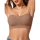LetsJoli Push Up Strapless Bras for Women Supportive Bandeau Bra Non Slip Wireless No Underwire Padded Tube Bra