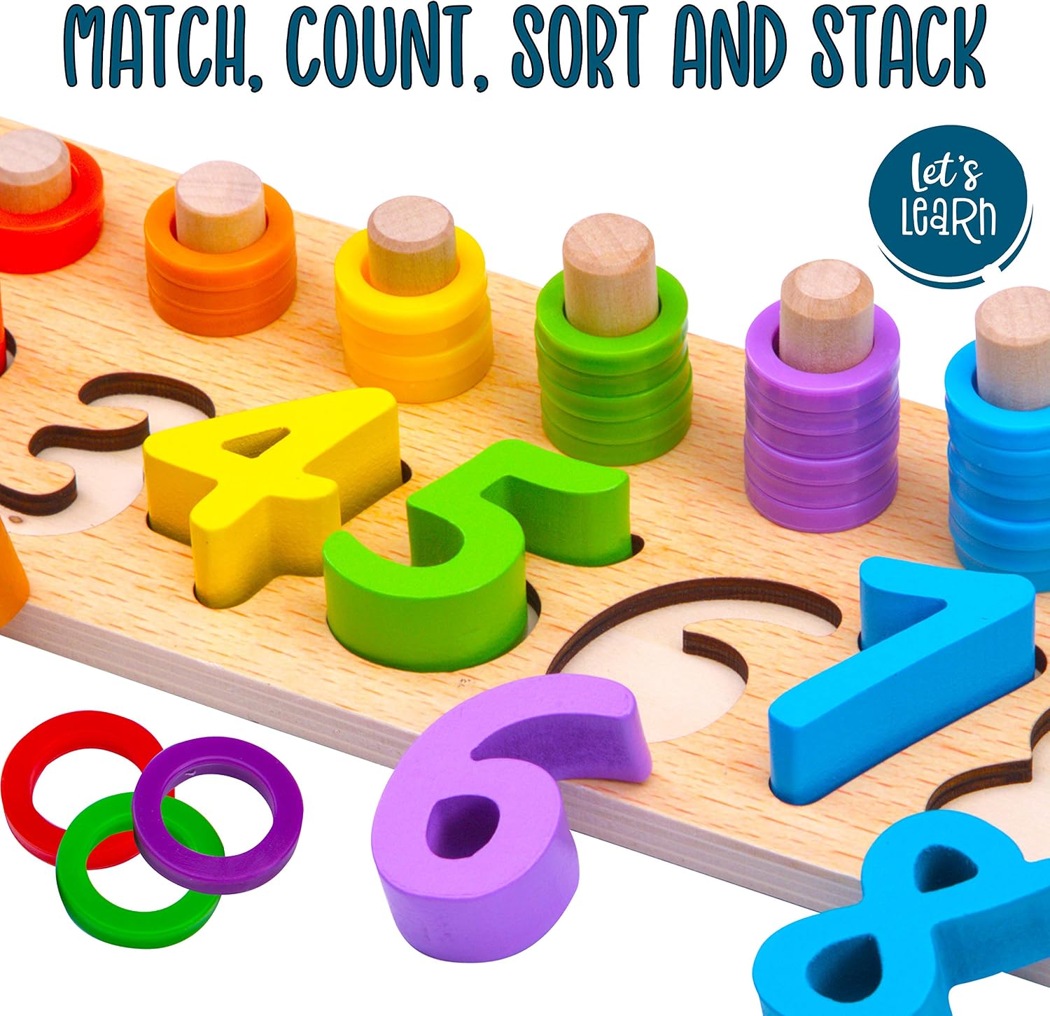 Jaques of London Educational Number Counting and Stacking Game, Multicolor, 8 x 10.5 x 39.5 centimeters - Image 3