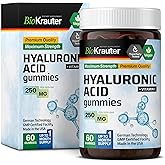 BIO KRAUTER Hyaluronic Acid Gummies w/Vitamin C - 250 mg - 60 Vegan Chews - Hyaluronic Acid Supplements - Pectin-Based