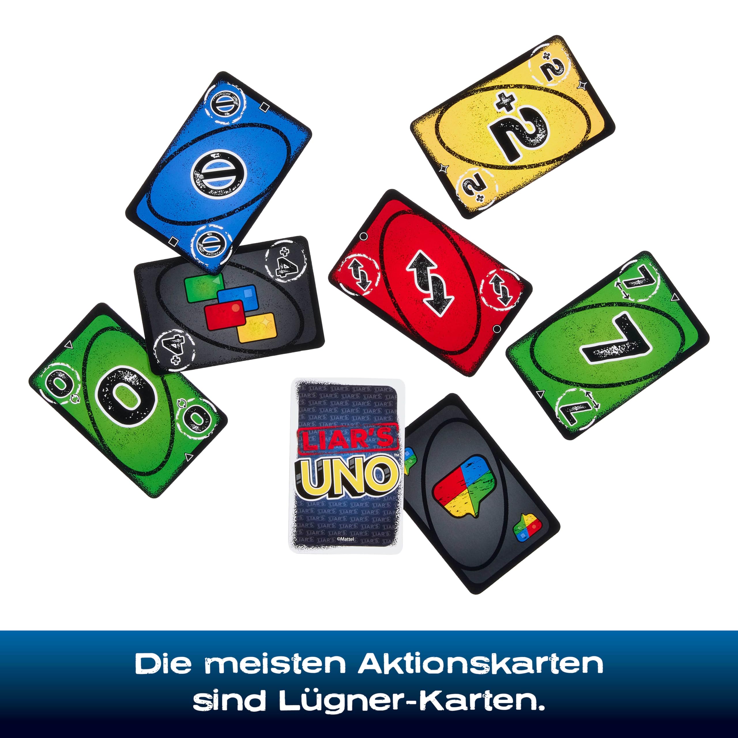 Mattel Games Liar‘s UNO Kartenspiel in Reise- und Aufbewahrungsdose für Erwachsene, Kinder, Familien, Partys und Spieleabende, Lege andere Spieler mit Bluffs und Täuschung herein, JLH68 5