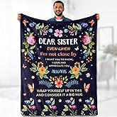 Sister Blanket Gifts from Sister Women Unique Gift for My Dear Sis Love and Appreciation Living Room Decor Soft Cozy Bed Couch Plush Birthday Christmas Throw Blanket 50"x60"