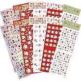 VKPI 1200 Pieces Christmas Stickers, Xmas Holiday Envelopes Merry Christmas Gift Decorations, Santa Claus, Reindeer, Snowman Winter Stickers for Notebook, Bottles, Mega Sticker Pack Gift for Kids