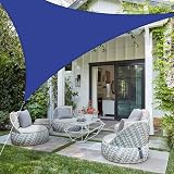 HEYOMART 3x3x3m Sun Shade Sail Triangle Waterproof UV UPF40+ Blue view 4