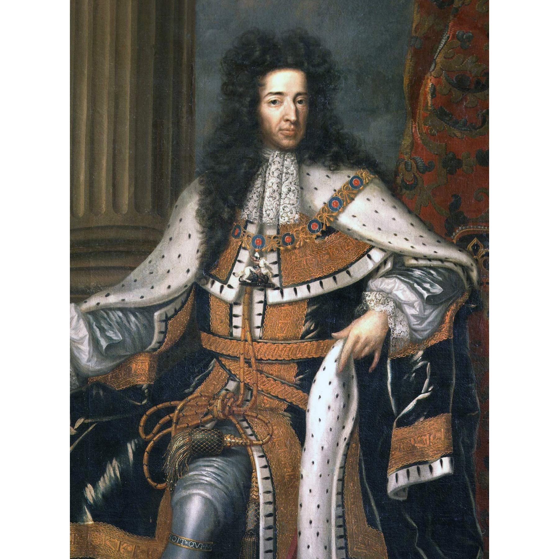 Wissing Portrait King William III England Orange Painting Large Wall Art Print Canvas Premium Mural