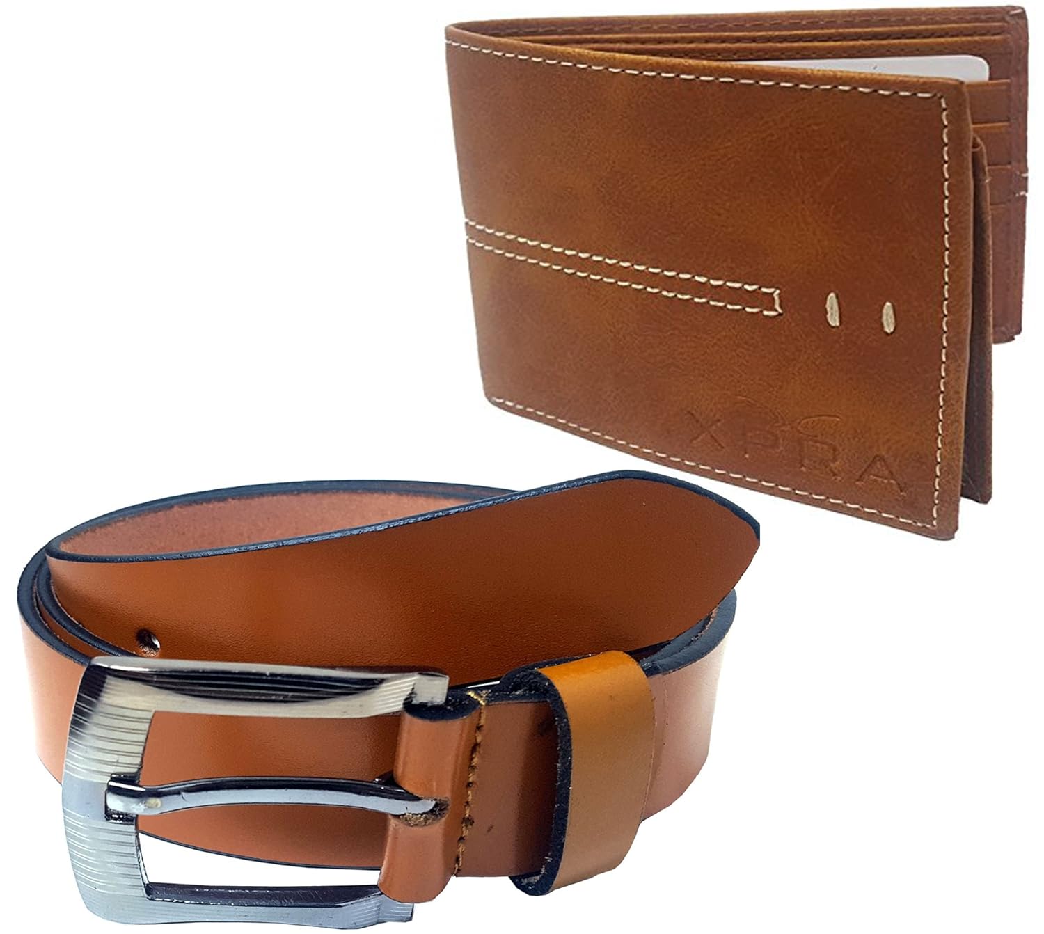 xpra men's combo pack of genuine leather belt & p u leather wallet-wl-blt-6
