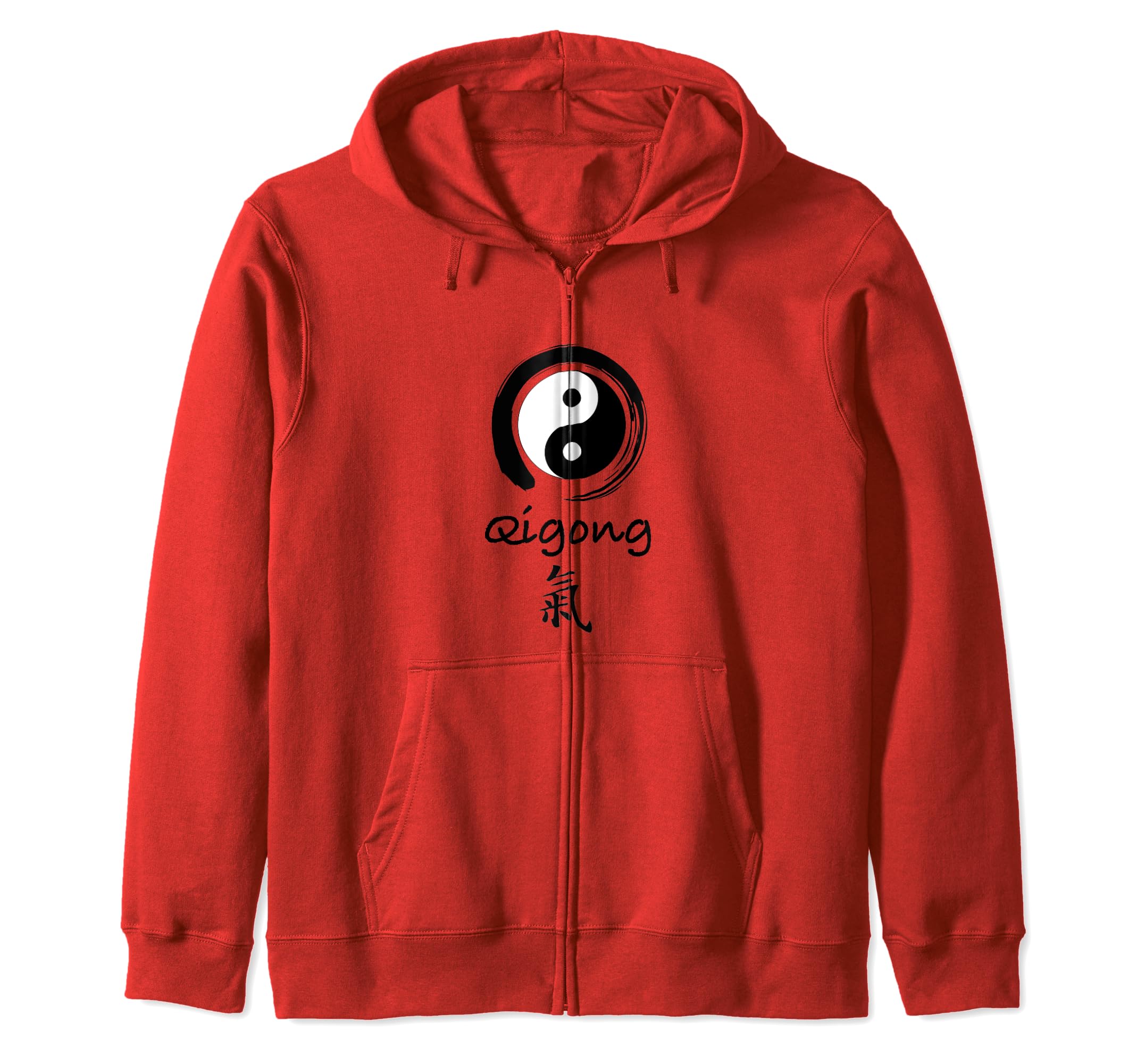 Qigong Beginner / Classic Qigong Calligraphy Qi Kanji Design Zip Hoodie