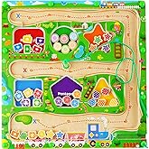 Magnetic Shape & Color Maze, Toddler Montessori Toys for 3 4 5 Year Old Girl Boy Birthday Gift, Magnetic Puzzles Board for Ki