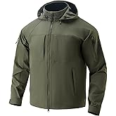 Flyplus Men's Waterproof Tactical Jacket Windproof Hooded Lightweight Windbreaker Rain Coat For Hiking Hunting 6 Pockets