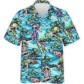 HIHI GLOBAL Tropical Bigfoot Hawaiian Shirts for Men Women, Sasquatch Summer Beach Button Down Short Sleeve
