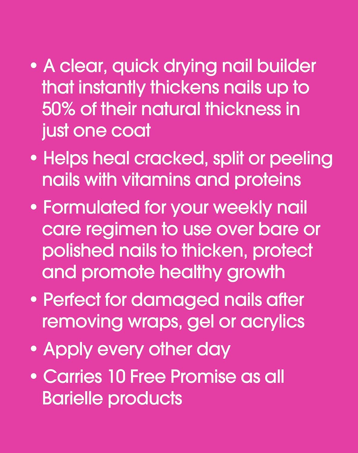 Barielle Clearly Noticeable Nail Thickener, Top Coat Instantly Thickens Nails Up To 50%, Perfect for Damaged Nails, Quick-Drying, Heals Cracked, Split, or Peeling Nails, Promotes Nail Growth, .5 Ounce : Nail Thickening Solutions : Beauty