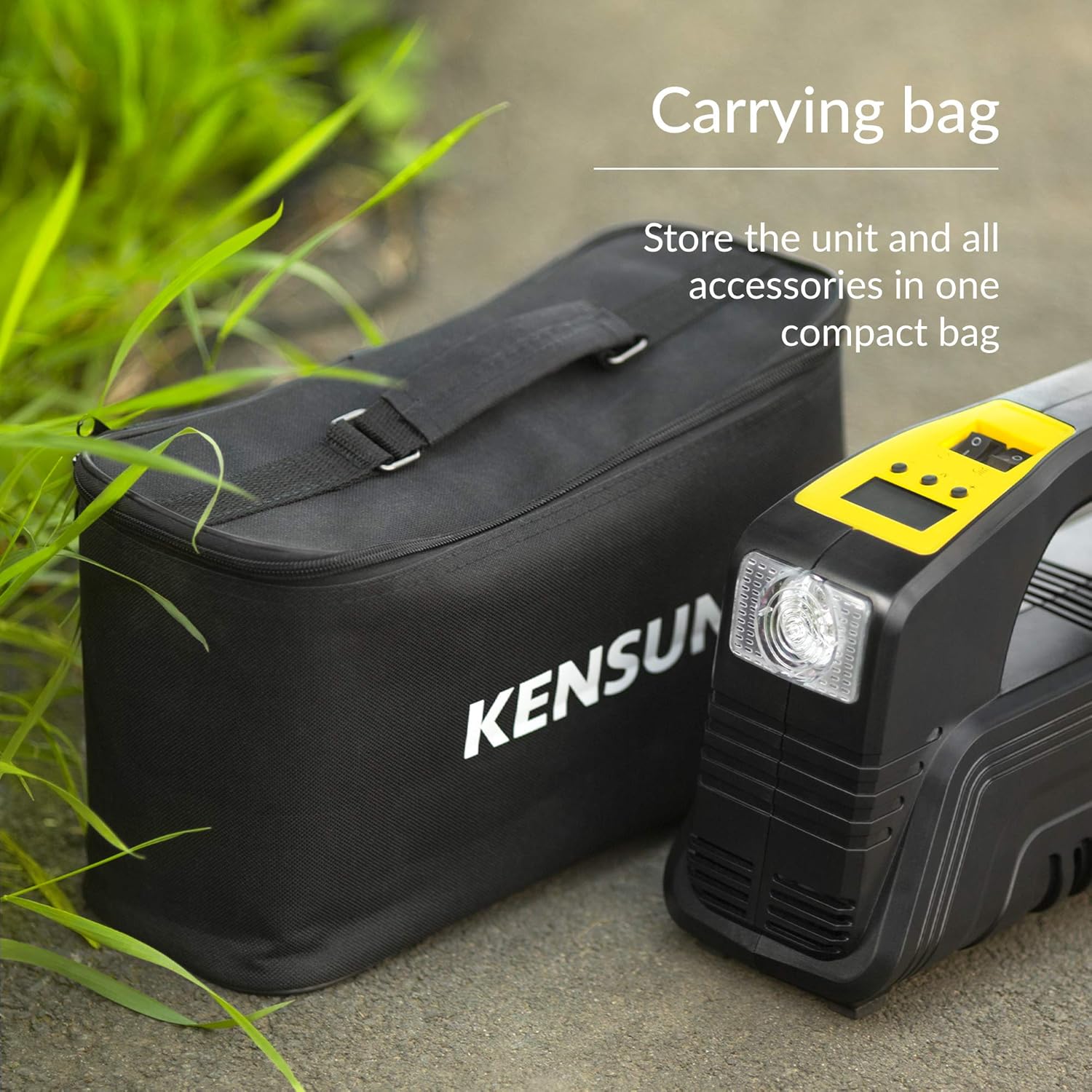 Kensun AC/DC Digital Tire Inflator for Car 12V DC and Home 110V AC Rapid Performance Portable Air Compressor Pump for Car, Bicycle, Motorcycle, Basketball and Others: Home Improvement
