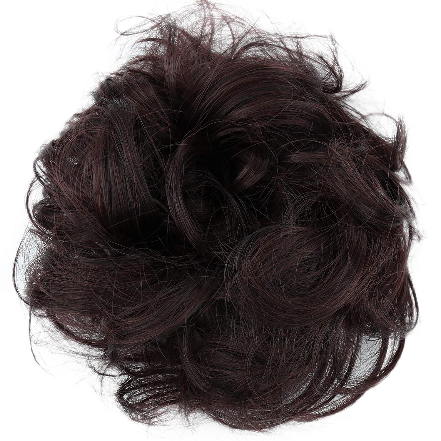 CAISHA Messy Scrunchie Bun Voluminous Wavy Hairpiece Heat-resistant Synthetic Fibres Wine Red Mix G23A — image 1