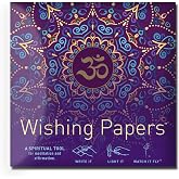 Flying Wish Paper Purple Om Mini Wishing Kit, Meditation &amp; Mindfulness Gift | Yoga Gift, Intention Setting, Spiritual Gift, Gratitude and Reflection, 15 Wishing Papers, 5 Launching Platforms, Gold Pencil