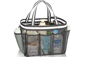 fiezkaa Mesh Shower Caddy Portable Shower Bag for College Dorm Camping Travel Gym(Black)
