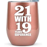 40th Birthday Gifts Women Unique 12 Ounce 21 with 19 Years Experience Gift Wine Glass 40 Year Old Birthday Gift for Women Decorations 40th Birthday Gifts Ideas Over The Hill