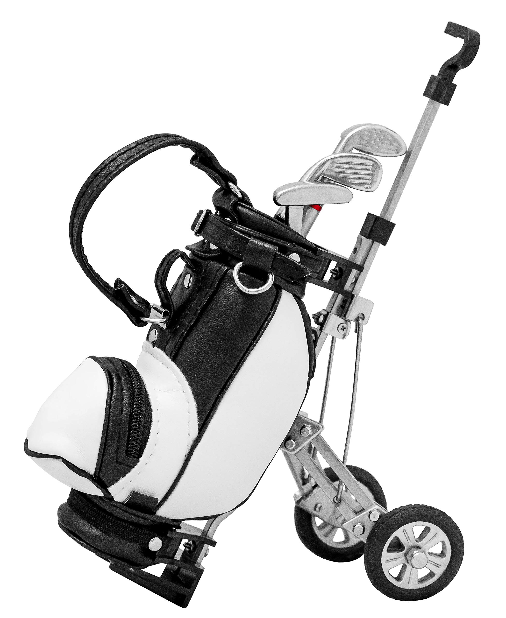 Longridge Desktop Golf Bag & Pen Set, White/Black, GGPHTA