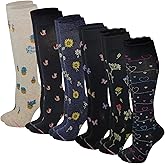 Dr. Motion Women 6 pairs pack everyday Graduted compression knee high socks