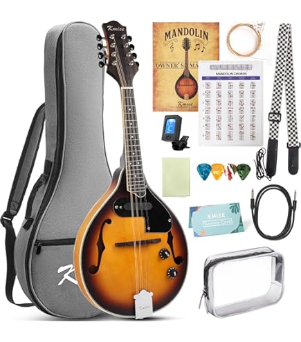 Amazon.com: Oscar Schmidt OM10EWH-A Bluegrass Mandolin with Pre