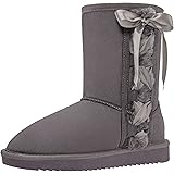 CAMEL CROWN Women's Warm Fur Snow Boots Slip On Winter Boots Classic Short Boot Cute Mid Calf Bootie for Outdoor