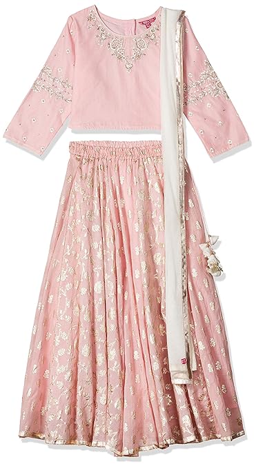 Girl's Synthetic Lehenga Choli