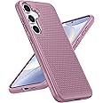 FNTCASE for Samsung Galaxy S24 Case: Dual Layer Heavy Duty Cell Phone Protective Cover Shockproof Rugged with Non-Slip Textured - Military Drop Protection Bumper Tough - 2024, 6.2inch (Raspberry Pink)