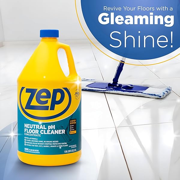ZEP NEUTRAL PH INDUSTRIAL FLOOR CLEANER – 1 GALLON – ZUNEUT128 – CONCENTRATED PRO TRUSTED ALL-PURPOSE FLOOR CLEANER