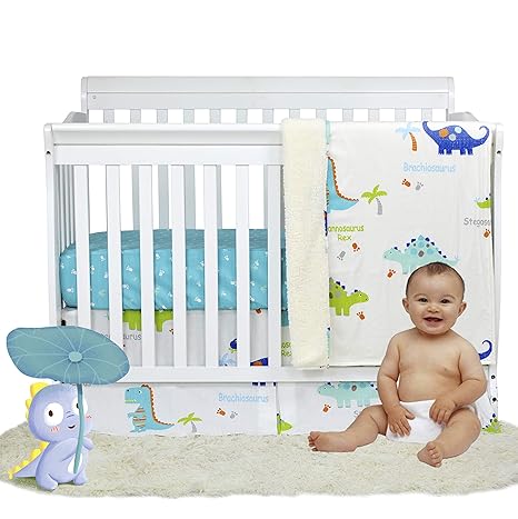 girl dinosaur crib bedding