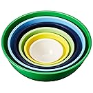 Gourmet Home Products 6 Piece Nested Polypropylene Mixing Bowl Set, Green