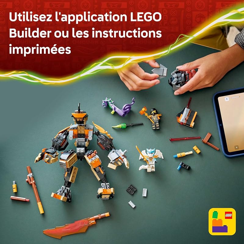 Ninjago La Mission du Robot Cole et du Dragon Zane - Jouet Ninja avec Figurine d'action, 3 Minifigurines & Sabre - Cadeau d'anniversaire pour Garçon dès 7 Ans & Fans 71854 — photo 6 sur 8