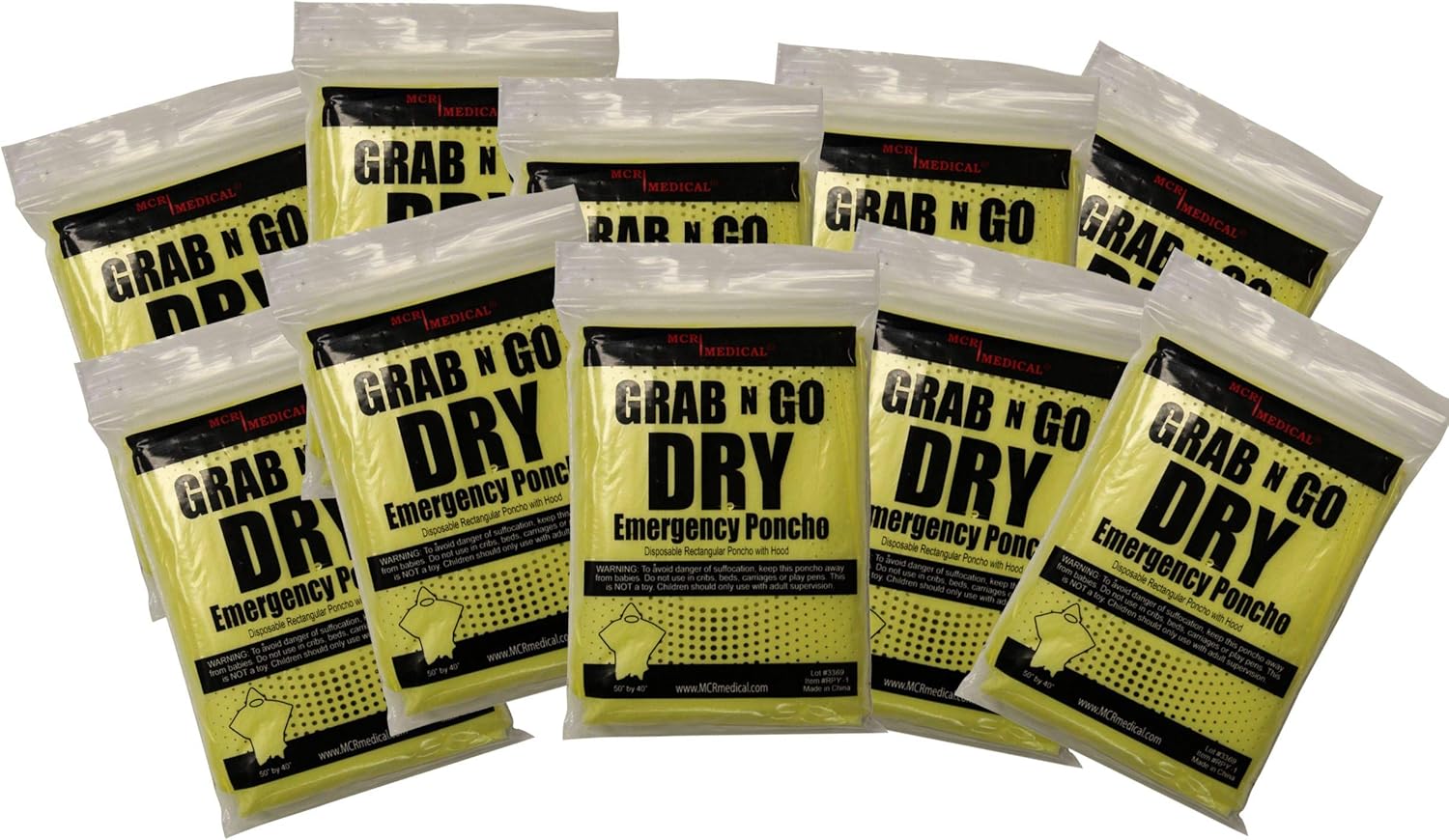 MCR Medical Disposable Rain Ponchos with Hood: Sports & Outdoors