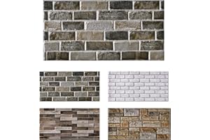 Finecraft Decor 10Pcs (19.4sqft) 3D Wall Panels Peel and Stick PVC Faux Stone Backsplash, 3D Decorative Panels for Home, Kitchen, Bath and Office