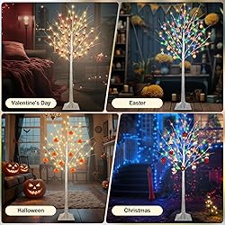 5FT Lighted Birch Tree with 90 LED Warm White and