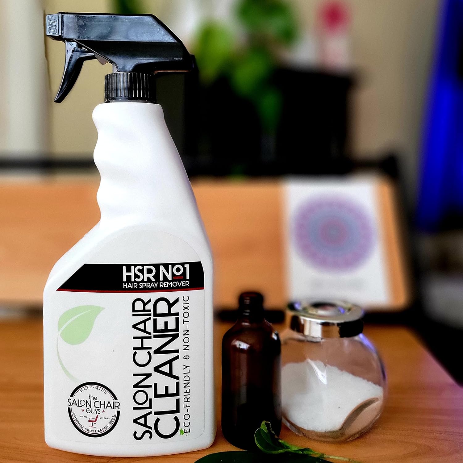 Salon Chair Cleaner - Hairspray Remover - Product Buildup Remover, Professional Salon & Barber Furniture Cleaning Spray for Stylist Chairs, Nontoxic Biodegradable Cleanser (24 Ounces): Beauty