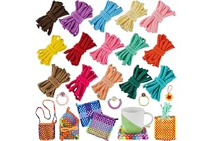 Maxuni 150 Pieces Colorful Loom Loops Refill for Potholder Weaving Loom Kit Toys, Elastic DIY Arts and Crafts Loops Supplies for Kids Beginners, Perfect Birthday Gifts for Kids