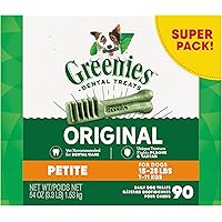 GREENIES Dog Treats Original Petite Natural Dental Care, (90 Treats) 54oz. Pack