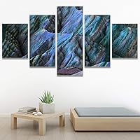 SIGNWIN 5 Panel Canvas Wall Art Modern Art Landscape Modern Multicolor Photography Relax/Calm Rocky for Home Decorations Ready to Hang - 60