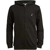 Nautica boys Zip Up Hoodie Sweatshirt, Signature Logo Design, Kangaroo Pockets, Made With Lightweight Fleece